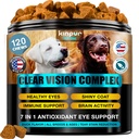Eye Vitamin til hunde - Hund Vision Supplement til Tårer, Hund Eye Care, immunforsvar - Vitamin Remote, Gulerod, Fish Oil, Lutein - 180 bløde tygger med and flavor - for alle racer og aldre