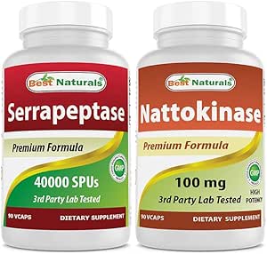 Bedste Naturals Serrapeptase 40000 SPU 'er & Natokinase 100 Mg
