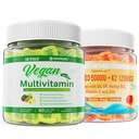 NEVISS D3 5000IE + K2 (MK- 7) 120mcg med Vegan Multivitamin til kvinder Mænd med jern, vitamin B12, A, D3, K2, Alger Omega 3, Magnesium, zink