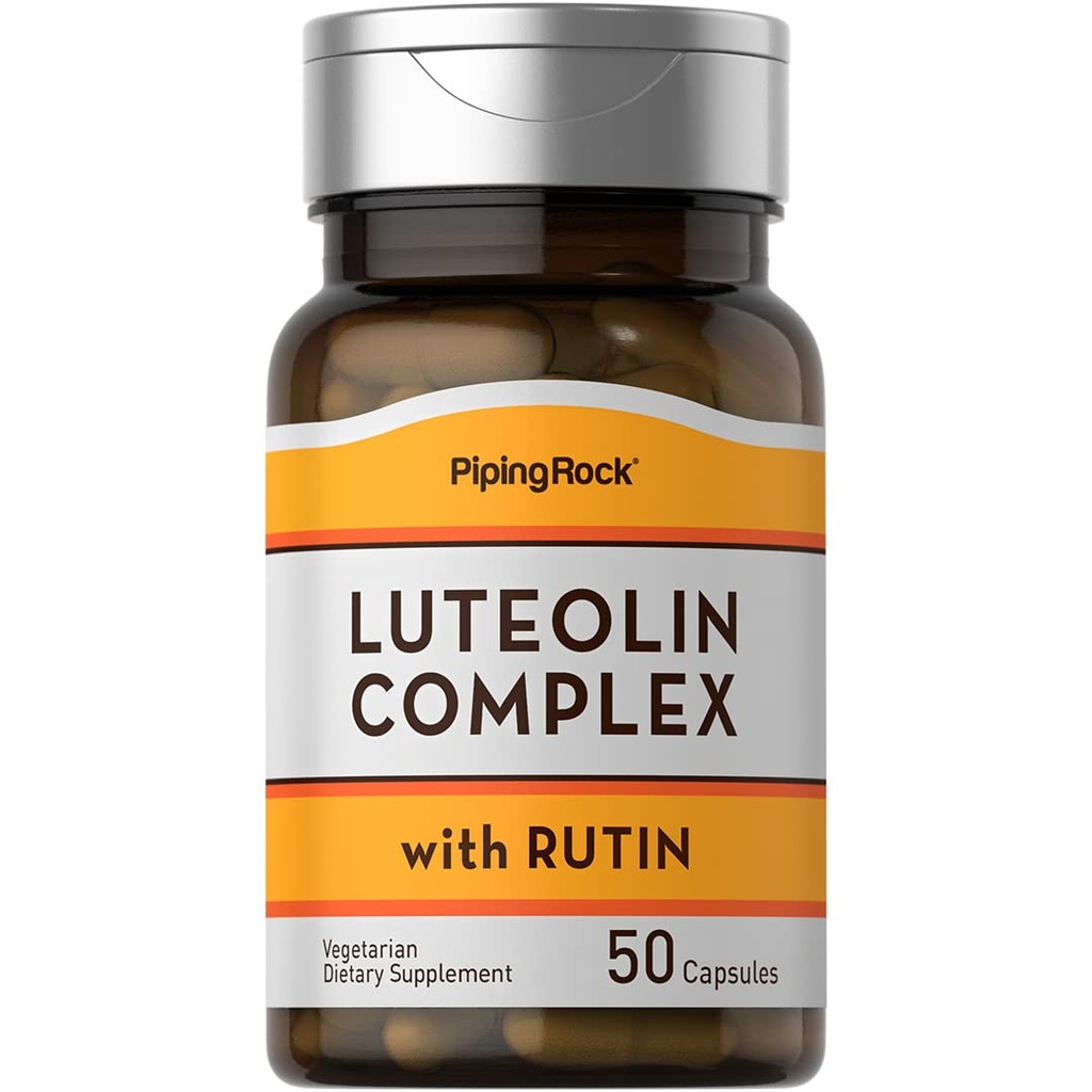 Piping Rock Luteolin Supplement • 124; 100mg • 124; 50 Kapsler • 124; Kompleks med Rutin • 124; Vegetar, Non- GMO, Gluten Free