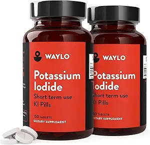 Waylo 2 Pack KI Kalium Iodide Tablets - 130 mg per tablet, 300 Count, Made in USA, cGMP Certified