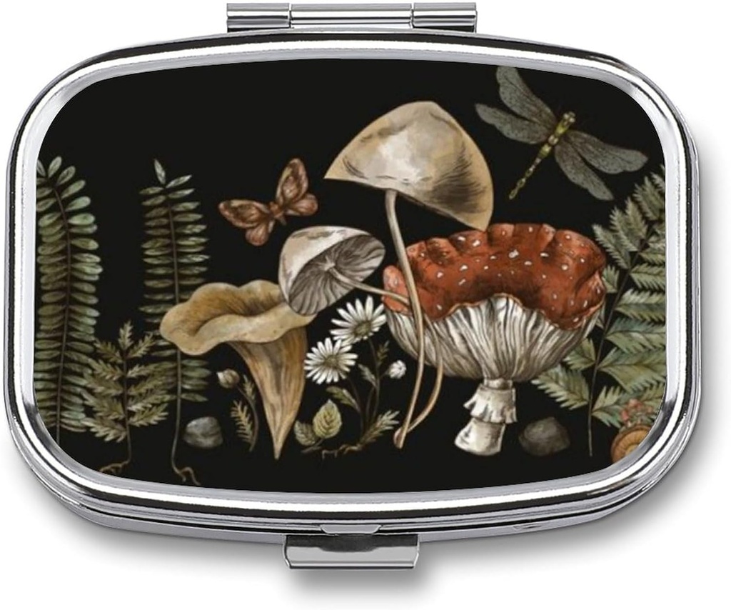 Metal 2 Segment Pill Organizer Travel Friendly Portable Compact Pill Box Cute Pill Case at holde vitaminer, Fish Oil, Kosttilskud, medicin, Tablet til purse, Pocket. (anlæg)