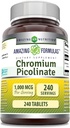 Amazing Formulas Chrom Picolinate 1000 Mcg Mex124; Tablets Supplements 124; Non- GMO Mex124; Gluten- Free Mex124; Made in USA (1 Pack Mex124; 240 Count)