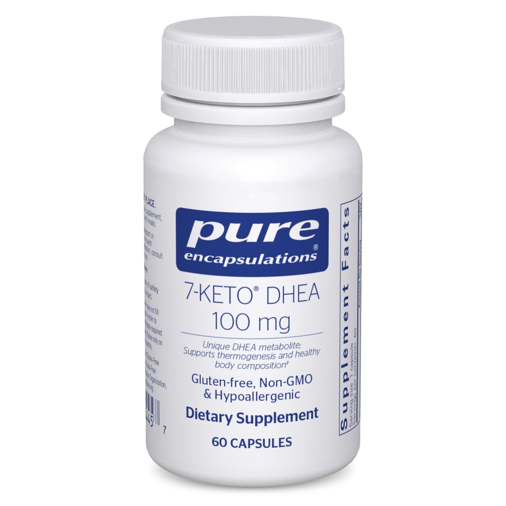 Ren indkapsling 7- Keto DHEA 100 mg 1 124; Unique DHEA Metabolite Supplement til støtte Termogenese og sund krop Sammensætning * 1 124; 60 kapsler