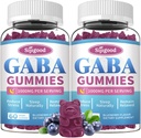 2 Pack GABA Gummies for voksne, Afslapning, Zzz & Mood - Sugar- Gratis rolig Gummies med L- Theanine, 5-HTP, Vitamin D3 - Natural Zzz Support, GABA Kosttilskud til børn, 120 Greve