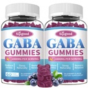 2 Pack GABA Gummies for voksne, Afslapning, Zzz & Mood - Sugar- Gratis rolig Gummies med L- Theanine, 5-HTP, Vitamin D3 - Natural Zzz Support, GABA Kosttilskud til børn, 120 Greve
