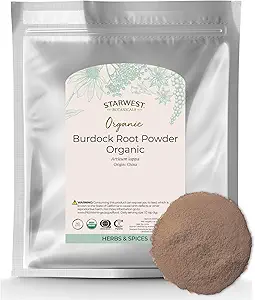 Starwest Botanicals Burdock Root Powder Organic - Natural Source of Antioxidants, Loose Herb for Tea, Rice, Suppe & Stews, Certified Kosher, Non- GMO - Bulk 1 LB Bag