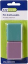 EZY DOSE Daily Travel Pocket Pharmacy Pill Organizer, Lille Vitamin Organizer, Compact Medicine Container, Travel Friendly, Portable Pill Box, Farver Maj Vary, 2-Pack, BPA Free