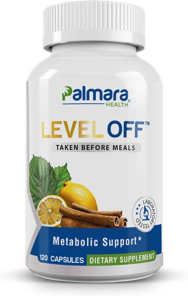 Niveau Off Anti Spike Formel Glucose Supplement - Kapsler til metabolisk sundhed, Hjælper Moderate Glucose Spikes, Vegan, Non- GMO, Gluten Free (120 Greve (pakke med 1))