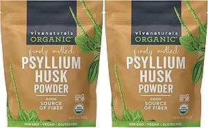 Viva Naturals Organic Psyllium Husk Powder, 24 oz - Finely Ground, Unflavored Plant Based Superfood - God kilde til fiber til Gluten- fri bagning, Juices & Smoothies - Certificeret Vegan, Keto og Paleo