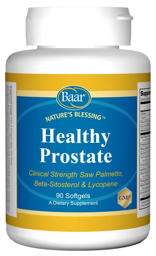 Baar Nature 's Velsign Sund Prostate Softgels, Clinical Strength Saw Palmetto, Beta- sitosterol & Lycopene, 90 Softgels