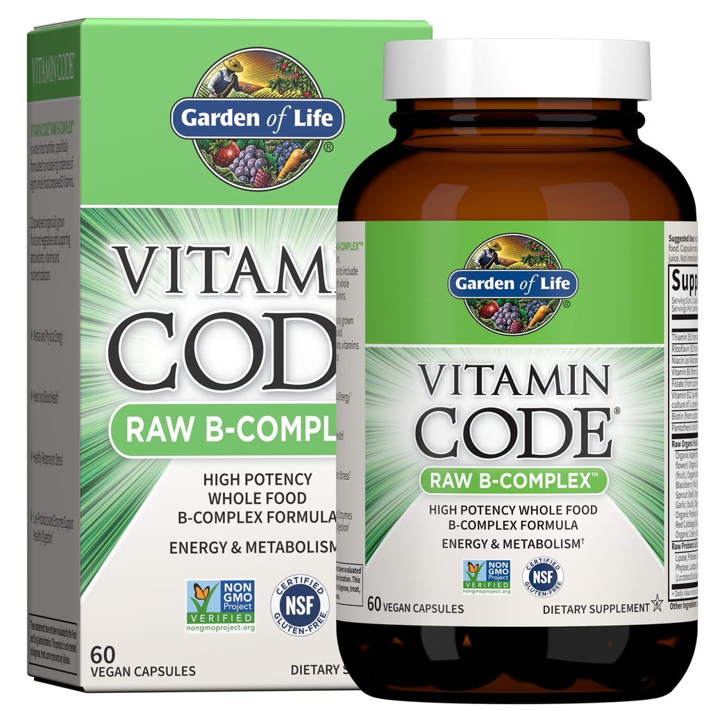 Life Vitamin B Complex, 60 Vegankapsler, Høj Potens Vitaminer for energi & Metabolisme med B6, Folate & B12 som Methylcobalamin Plus Probiotika