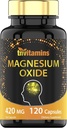 tnvitamins Magnesium Oxide 420mg - 120 Kapsler: 124; 4 Monthly Supply!