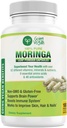 Moringa Capsules, 180 Vegan Pure Oleifera Leaf Powder Pills, 1200mg Per Serving, Non-GMO and Gluten-Free Supplement, 3 Months Supply, Immune System Support, Metabolism and Energy Booster
