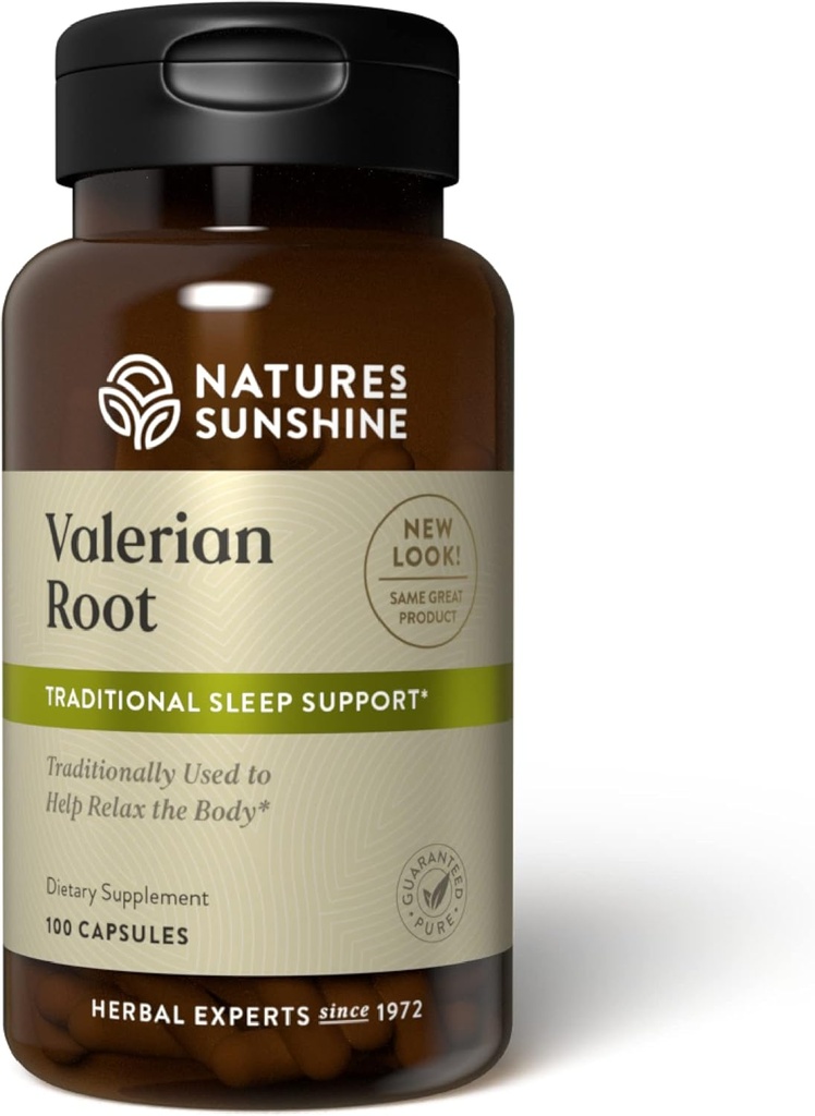 Nature's Sunshine Valerian Root, 100 Capsules | Herbal Supplement Promotes Relaxation, Supports Sleep, and Delivers Natural Nervous System Support