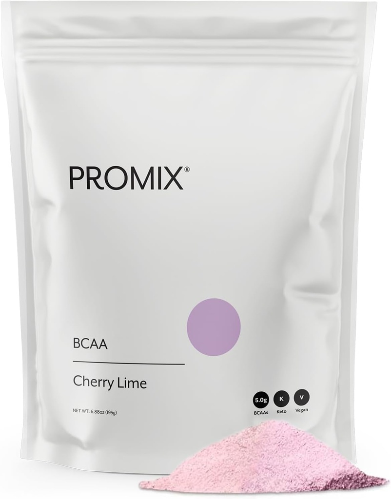 Promix BCAA Post-Workout Energy Powder - 5g Micronized BCAAs, Sugar Free, Plant Based, Vegan, Keto - Cherry Lime - 30 Servings (Pack of 1)