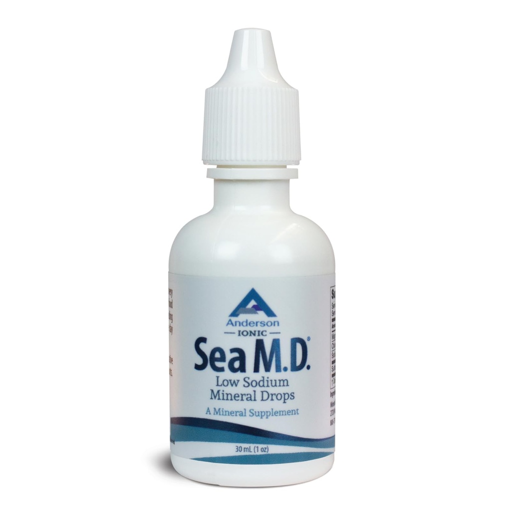 Anderson Sea M.D. Concentrated Trace Mineral Drops, Ionic Electrolyte Magnesium Supplement, Aids in Muscle Cramps, Liquid Magnesium and Trace Mineral, Easy to Take (1 Ounce)