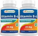 Bedste Naturals B6 25 mg, 120 tabletter (120 greve (pakke med 2))