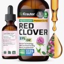 BIO KRAUTER Red Clover Tincture - Red Clover Extract - Flydende supplement til kvinders støtte - Alkohol og sukker gratis - Vegan Drops 2 Fl.Oz.