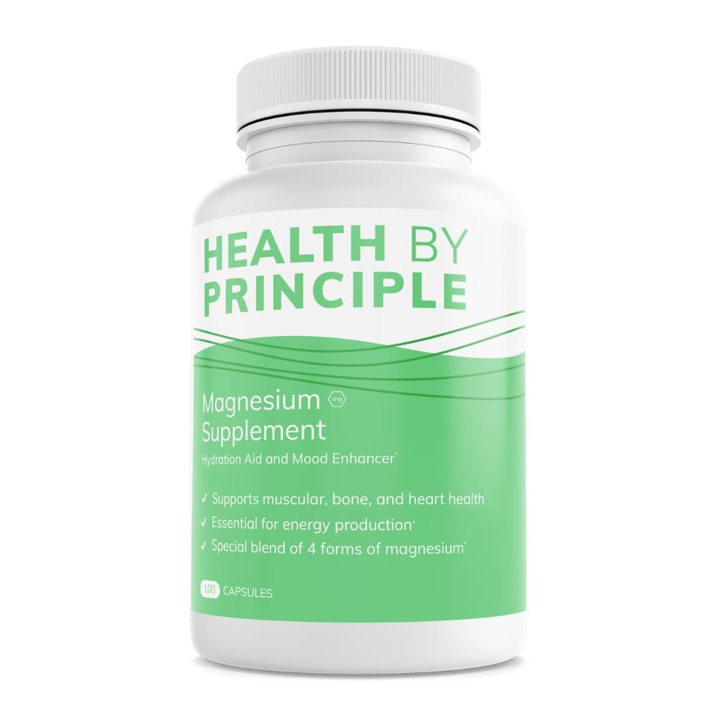 Magnesiumtilskud 124; 4 typer af Magnesium i 1 Kapsel 124; Glycinat, Malat, Taurat, & Citrate for Muscles & Sleep; Høj Absorption 124; Vegan, Non- Gmo; 124; 100 Kapsler
