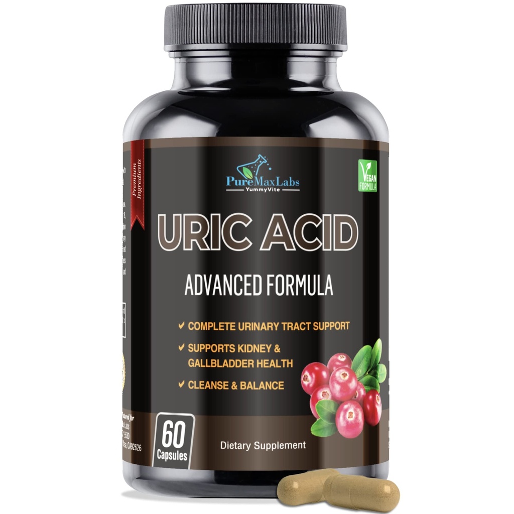 Urisyre Advanced Formel - Nyre, Lever, Galdeblære, Urinære Tract Rengøring med tranebær, Chanca Piedra, Tart Cherry, Milk Thistle og bromelain 60 Kapsler