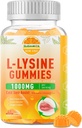 L-Lysine Gummies 1000 mg, Cold Sore Supplement with Immune Support for Lips & Oral, Chewable L Lysine Gummies for Adults & Kids, Boost Immune & Collagen, Non-GMO, Vegan, Gluten Free - 60 Counts