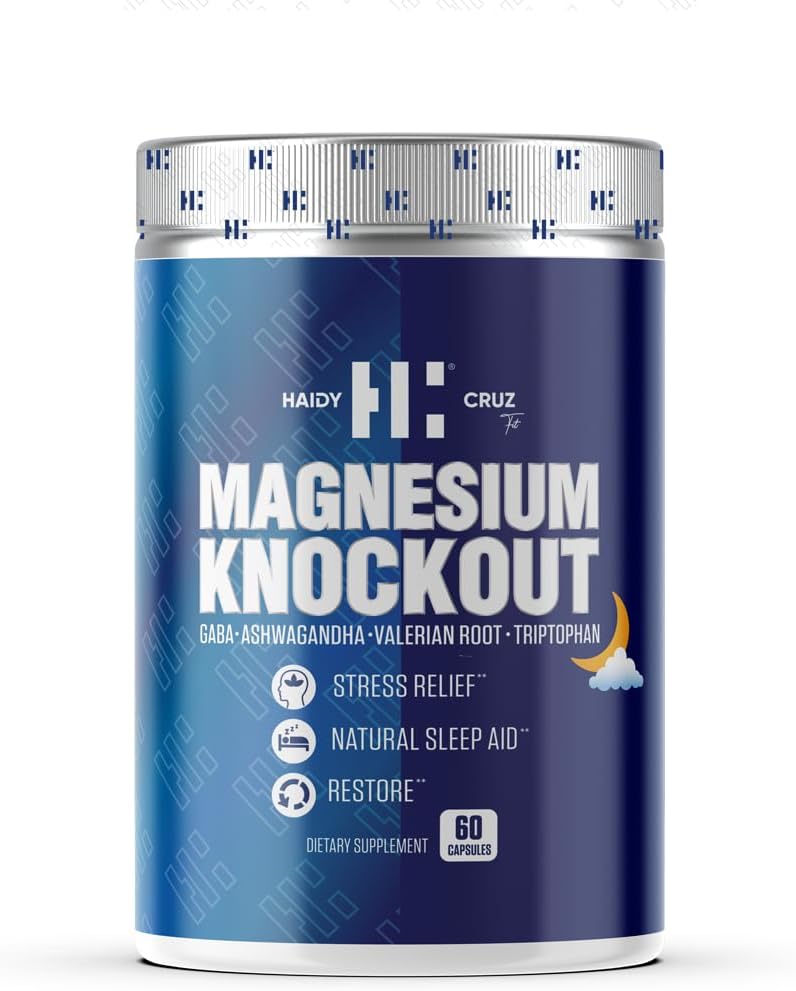 Haidy Cruz Fit Magnesium Citrate - Natural Sleep Aid and Mood Enhancer Supplement - Metabolic Support, Immunity Boost med Ashwagandha Powder (60 kapsler)