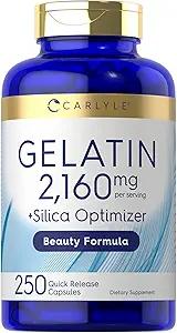 Carlyle Gelatin Capsules | 2160 mg | 250 Pills | with Silica Optimizer | Non-GMO, and Gluten Free Supplement