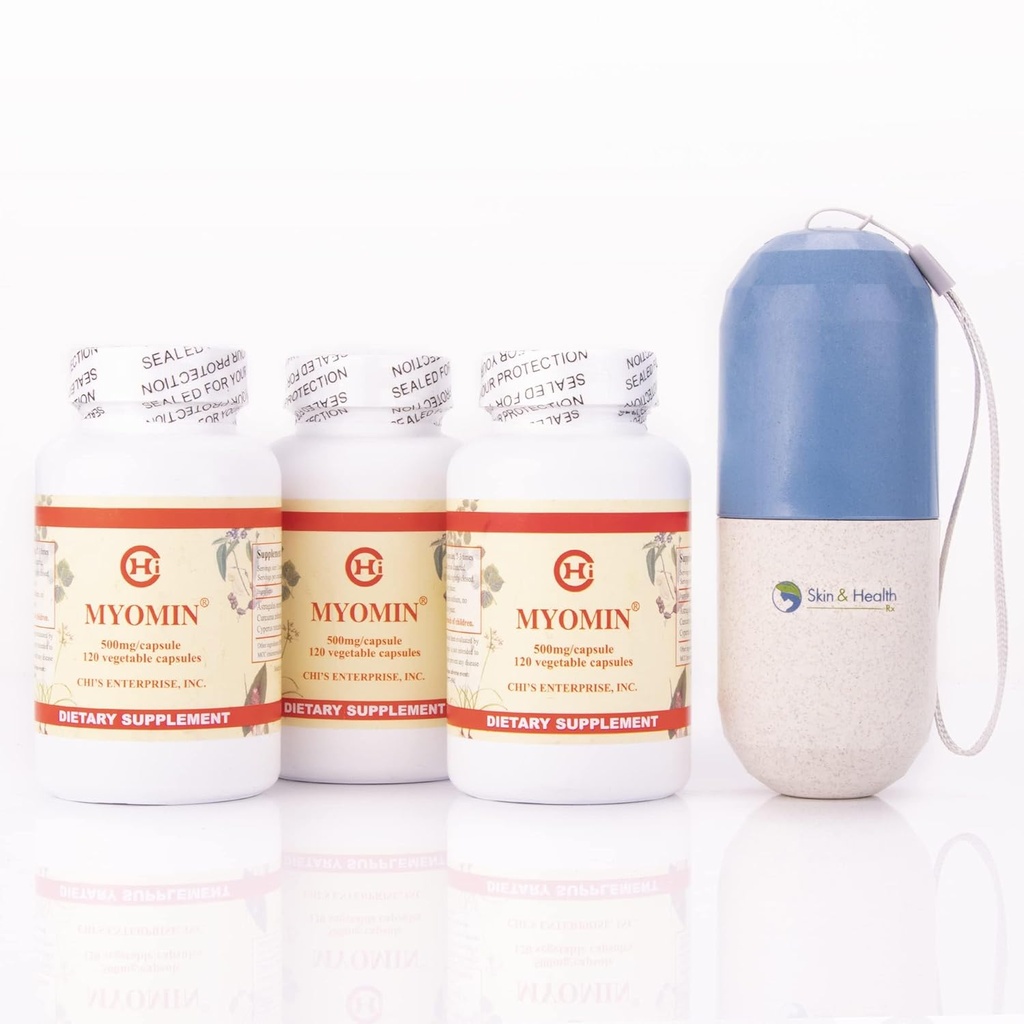 AEE Chi Enterprise 120 Piece (3- Pack) Myomin fremmer sunde Hormonniveauer 500mg kapsler, hud og sundhed pill Organizer Bundle