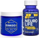 NATURLIGE STAKKER Ginkgo Biloba + NeuroLife Supplement Bundle - understøtter Mental Performance & Brain Longevity * - 120 Total Kapsler