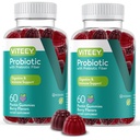 VITEEY Probiotiske Gummier med Prebiotika - Gut Health Kosttilskud til fordøjelse - 2 milliarder CFU 'er - Vegan, Gluten- Free - 120 Greve