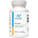XYMOGEN D3 5000 - Biotilgængelig vitamin D3 5000 IE (125 mcg) - højpotens vitamin D supplement til støtte immunforsvar, ben + hjerte sundhed (180 Softgels)