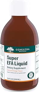 Genestra Brands Super EFA Flydende • 124; støtter hjerte-kar-sundhed, og udvikling af hjerne, øjne og nerver hos børn * • 124; 6.8 Fl Oz • 124; Natural Orange Flavor