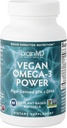 BRAINMD Dr. Amen Vegan Omega-3 Power - 60 Plant- baserede bløddele - 1.100 mg EPA & DHA - understøtter fokus, hukommelse og hjerte sundhed - Vegan, Gluten Free & Non- GMO - 30 Serveringer
