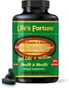 Livets Fortune Whole Food Multivitamin & Mineral, Advanced Energy Support, Daglig Wellness for Mænd & Kvinder, Aminosyrer, Biotin, 180 Vegetariske tabletter