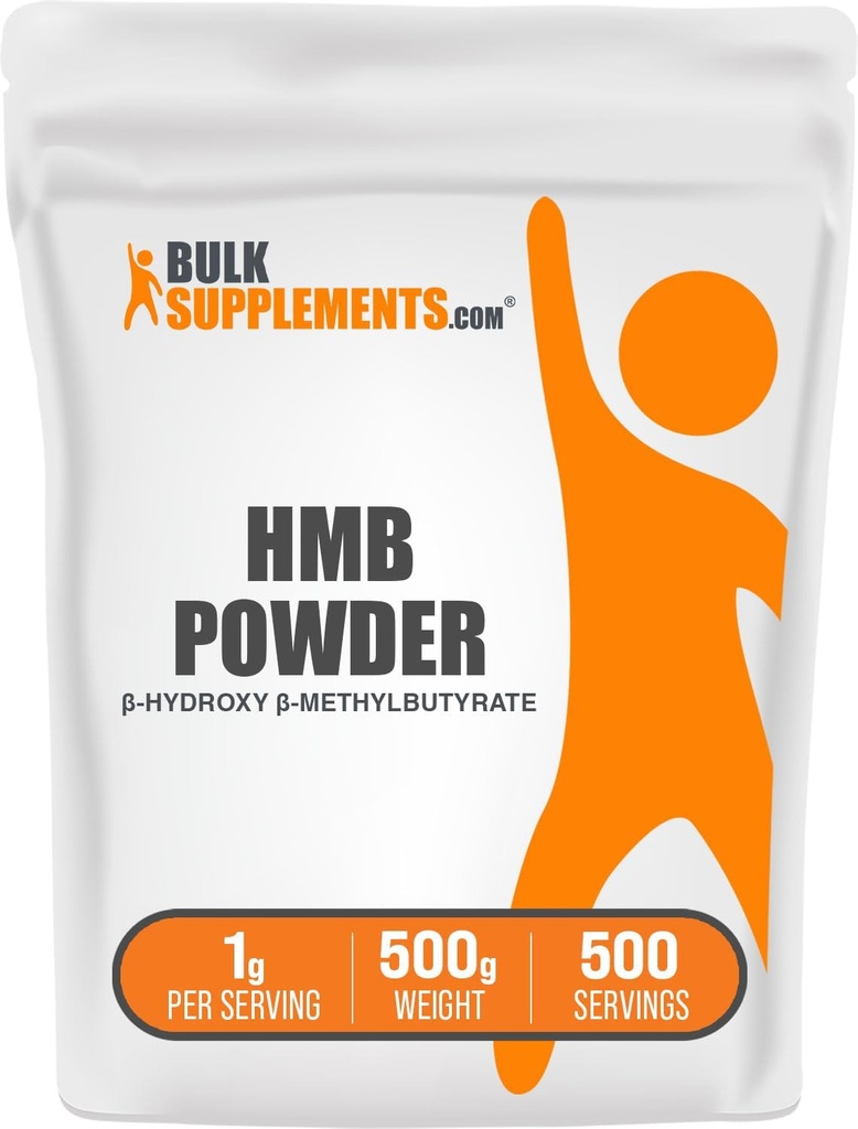 BulkSupplements.com HMB Powder - as Calcium HMB, Beta- Hydroxy Beta- Methylbutyrat - HMB Powder Supplements, Gluten Free - 1g per Serving, 500g (1.1 lbs) (Pack of 1)