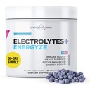 Livingood Daily Electrolytes Powder, Electrolytes Hydration Drink Mix med C-vitamin, Magnesium, Taurine & Sea Salt, Electrolyte Supplement for Energy & Hydration, Keto, Berry Frost Flavor, 30 Srvgs