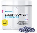 Livingood Daily Electrolytes Powder, Electrolytes Hydration Drink Mix med C-vitamin, Magnesium, Taurine & Sea Salt, Electrolyte Supplement for Energy & Hydration, Keto, Berry Frost Flavor, 30 Srvgs