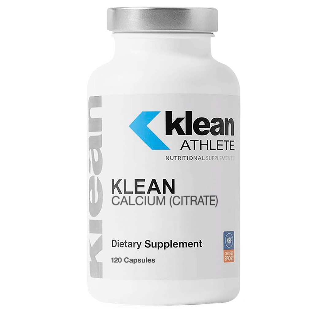 Klean ATHLETE Klean Calcium Citrate - for ben sundhed & densitet - Knoglestøtte til sport * - Gluten Free, Vegan & Non- GMO - 120 kapsler