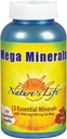 Nature 's Life Mega Minerals Complex 124; Komplet Multi Mineral + D-vitamin supplement; 124; 250 vegetariske kapsler