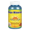 Nature 's Life Mega Minerals Complex 124; Komplet Multi Mineral + D-vitamin supplement; 124; 250 vegetariske kapsler