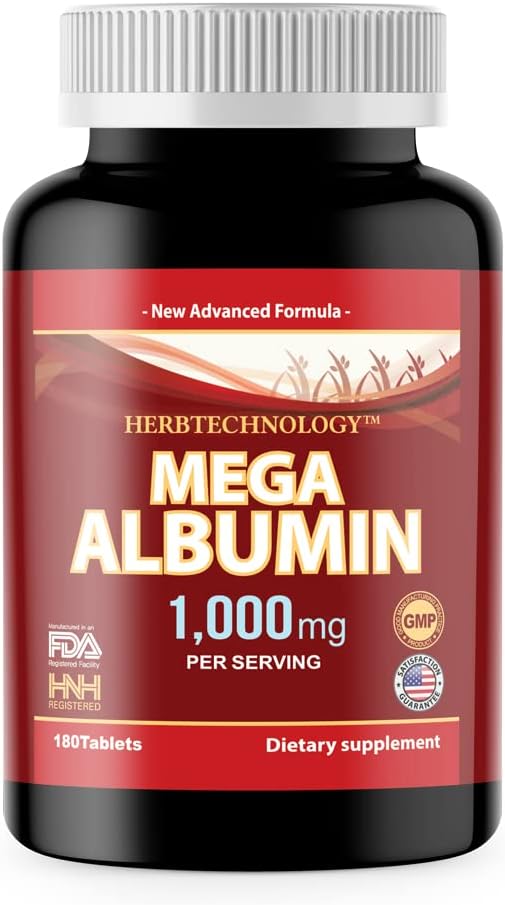 Dr.K & C HNHusa Mega Albumin Protein 1000mg 180 tabletter Sund Nyre Lever funktion Wellness Samlet sundhedsstøtte Energy Life Balance Supplement 180 tabs 1pk