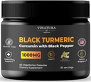 VINATURA Sort gurkemeje, Curcumin med sort peber 1000mg - Gurkemeje med gurkemeje Sort - Curcuma Caesia, Curcuma Longa, Black Pepper 95% Piperine - 60 kapsler 30 Servere