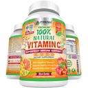 Frisk Healthcare 100% Natural Vitamin C - 500 mg fra Rose HIPS, Acerola Cherry & Camu Camu - Høj Absorption immunforsvar, hud, Joint & Collagen Booster med Citrus Biflavonoider - 120 kapsler