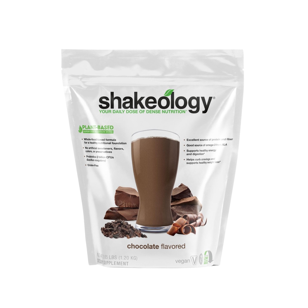Shakeology Plant Based Protein Powder Blend - Gluten- Free Shake med vitaminer og mineraler - Hjælper støtte vægttab, Lean Muscle, Gut Sundhed - Chokolade, 30 Servere