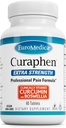 EuroMedica Curaphen Extra Strength - Curcumin & Boswellia Supplement for sund cirkulation Support - Gurkemeje supplement til støtte Joints, Muscle Health & Enphin Production - 60 tabletter