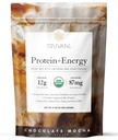 Truvani Protein + Energy Drink Mix med 87mg Kaffepulver 124; Chocolate Mocha • 124; 12g Organic Plant Based Protein • 124; 20 Servere • 124; USDA Organic Coffee Powder & Adaptogens • 124; Gluten & Dairy Free • 124; Vegan