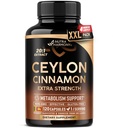 Ceylon Kanel kapsler - Ekstra styrke - Energi, hjerte og stofskifte support - for mænd og kvinder - Pure Natural Extract 20: 1 Supplement - Made in USA - GMO & Gluten Free, 120 Kapsler, 4 Måned Supply