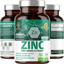 N1N Premium Zink 50mg [3X Absorption, Vegan] Alle naturlige zinkoxid og citrat supplement til immunforsvar, hud sundhed og bedre fordøjelse, 100 tabletter
