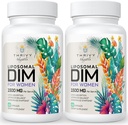 Liposomal DIM supplement - 1500 mg Kvinder DIM tillæg - Østrogen kosttilskud indeholder vitamin E, Aften Primrose, Black Cohosh, Omega-3 fedtsyrer (2 Pack)